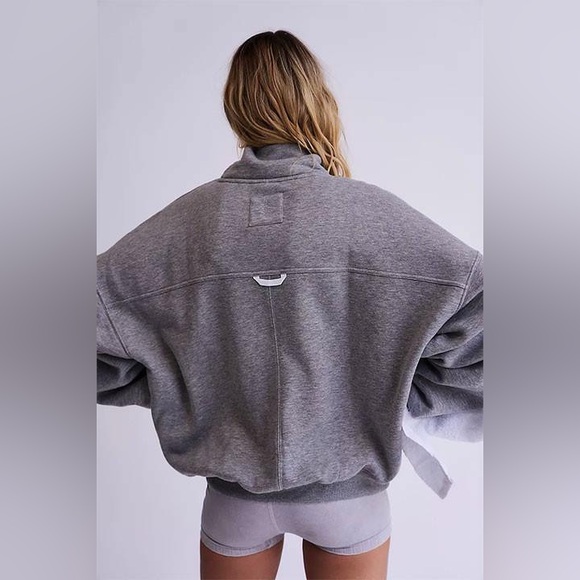 NWT FREE PEOPLE MOVEMENT On Your Mark Logo Mock Neck Pullover | Grey MSRP $148 S - Picture 6 of 14